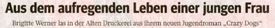 WAZ-Artikel zu Lesung-crazy-dogs