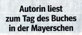 WAZ 14.05.2014 Lesung in der Mayerschen